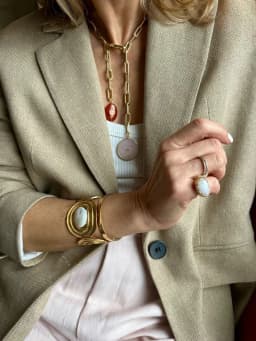 Collier Double Pendant Quartz Rose - 2