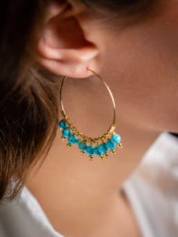 Grandes Créoles Turquoise Chloé - 2