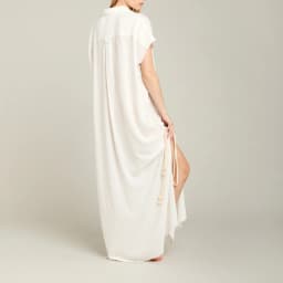 Robe longue manches courtes style chemise Mykonos - 3