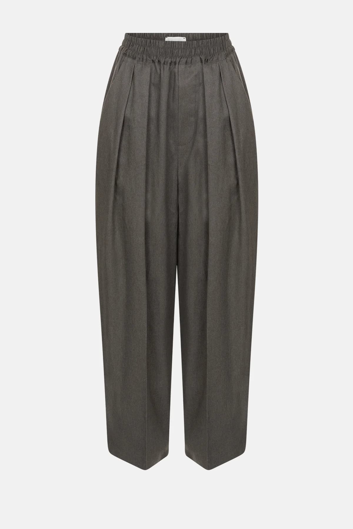 Pantalon en lin et coton plissé Kick | Gris Foncé