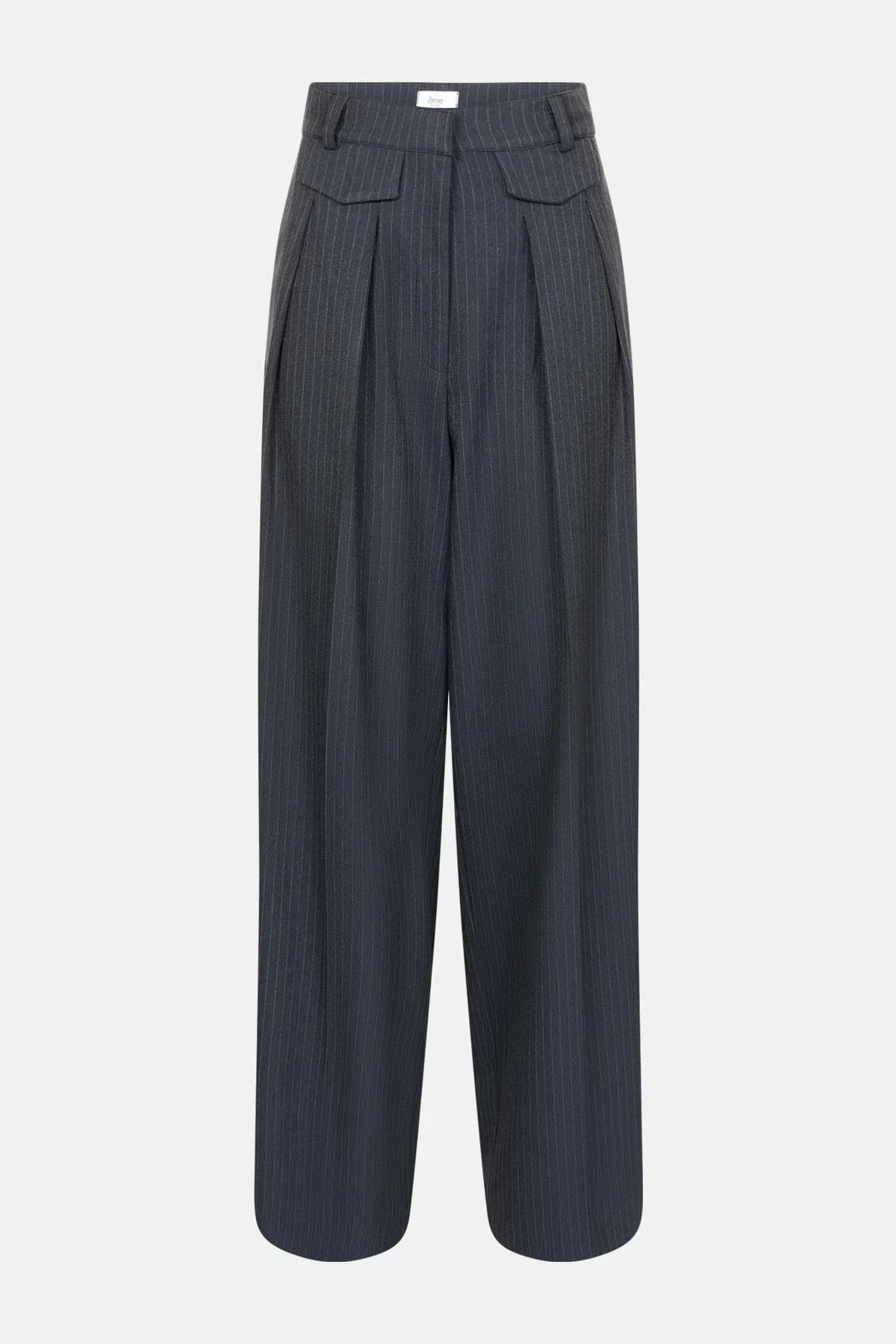 Pantalon large à rayures et plis Michel | Gris